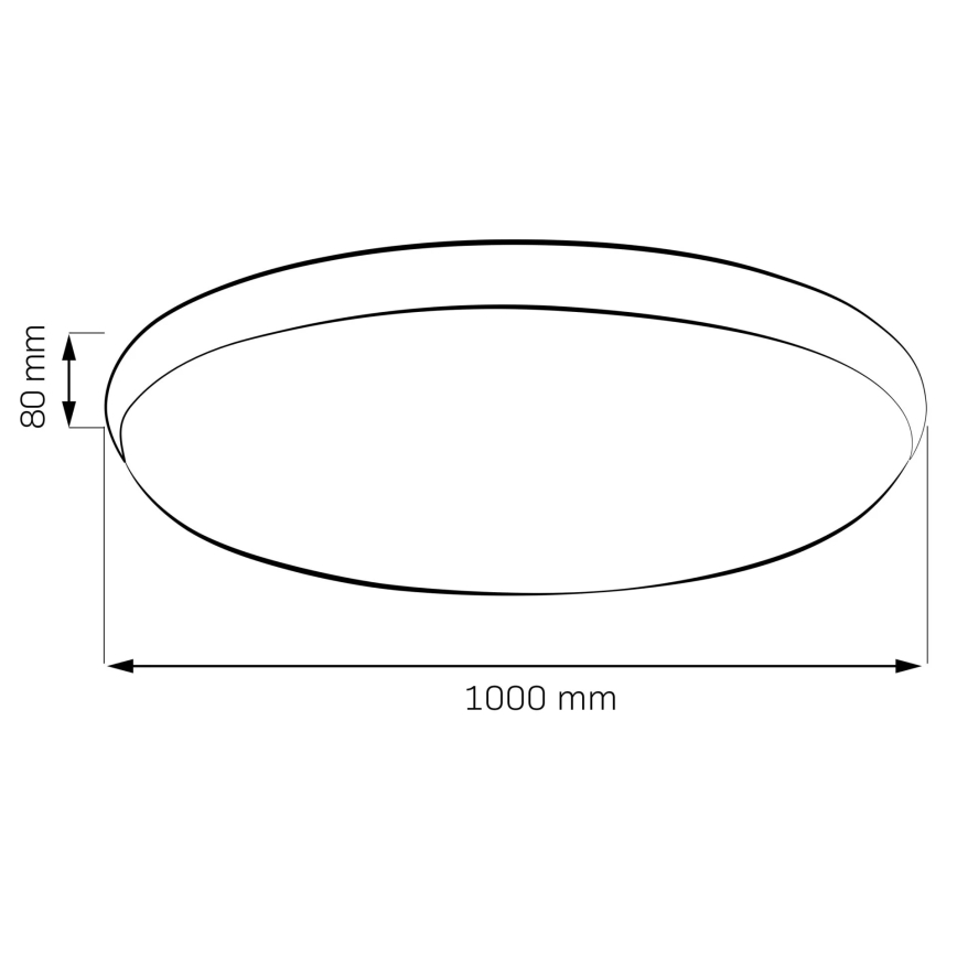 LED-dimmbare Deckenleuchte KERN LED/100W/230V 3000/4000/6000K Ø 100 cm schwarz + Fernbedienung