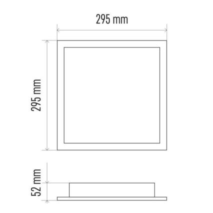 LED Dimmbare Deckenleuchte LED/20W/230V + Fernbedienung quadratisch