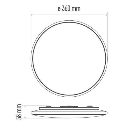 LED Dimmbare Deckenleuchte LED/24W/230V + Fernbedienung rund