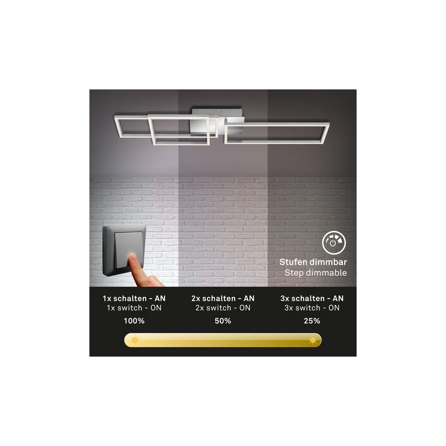 LED-dimmbare Deckenleuchte LED/42W/230V 3000K mattchrom