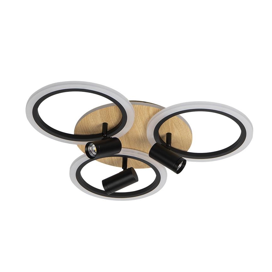 LED Dimmbares Deckenleuchte LED/70W/230V 3000-6500K Schwarz/Braun + Fernbedienung