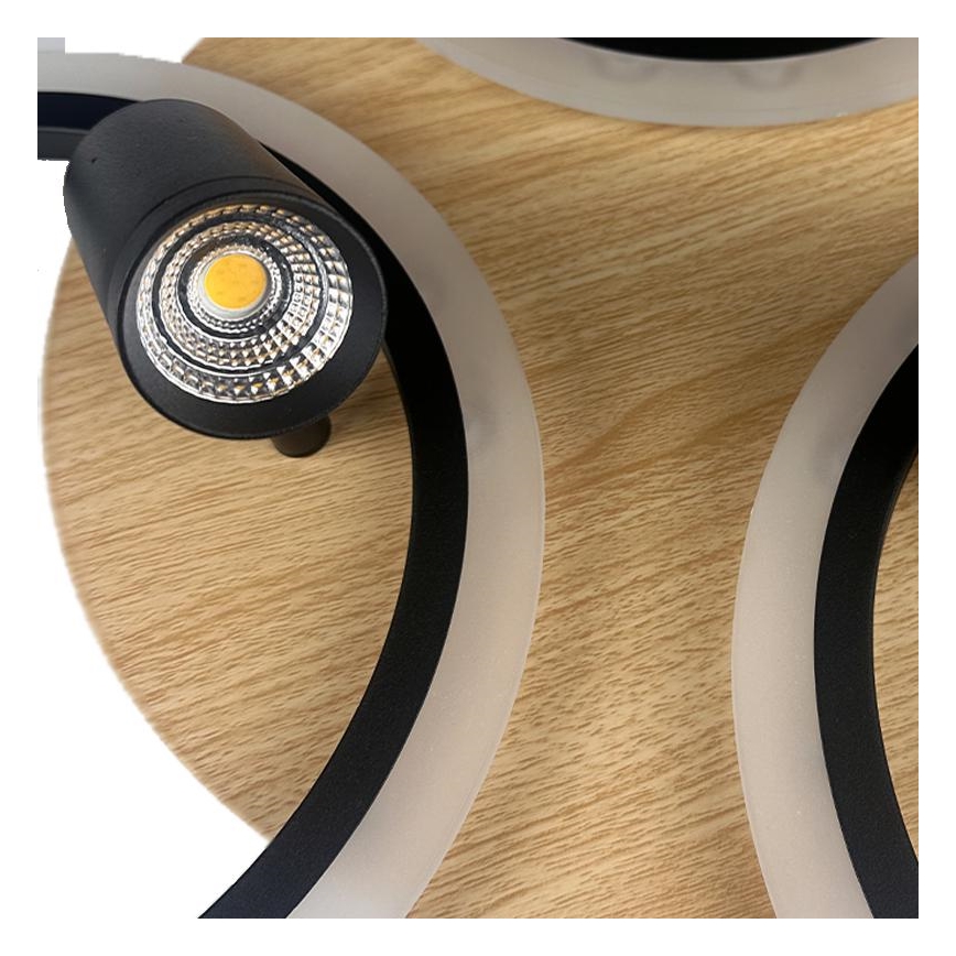 LED Dimmbares Deckenleuchte LED/70W/230V 3000-6500K Schwarz/Braun + Fernbedienung