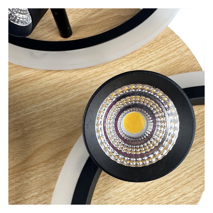 LED Dimmbares Deckenleuchte LED/70W/230V 3000-6500K Schwarz/Braun + Fernbedienung