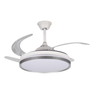 LED-dimmbare Deckenleuchte mit Ventilator PLAVE LED/36W/230V 3000-6500K silber/weiß + Fernbedienung