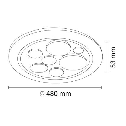 LED Dimmbare Deckenleuchte PLANET LED/72W/230V d. 48 cm 3000-6500K + FB