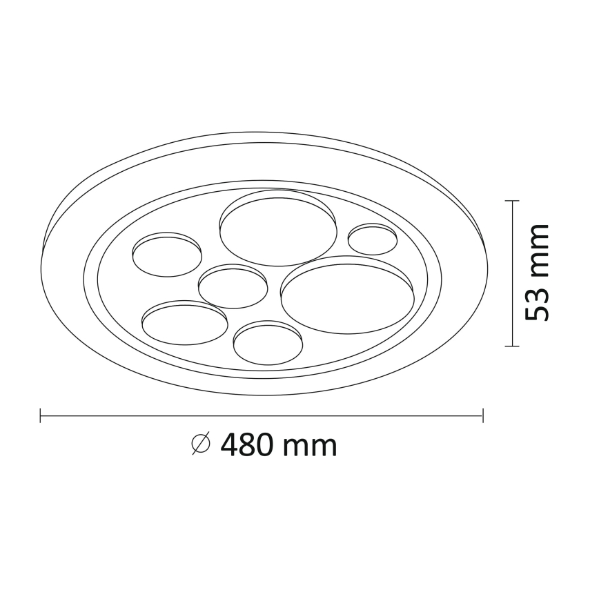 LED Dimmbare Deckenleuchte PLANET LED/72W/230V d. 48 cm 3000-6500K + FB