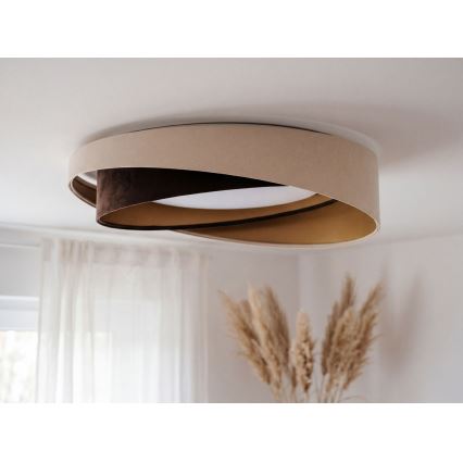 LED-dimmbare Deckenleuchte SMART GALAXY MODERN LED/24W/230V 3000-6500K Ø 55 cm beige/braun/gold + Fernbedienung