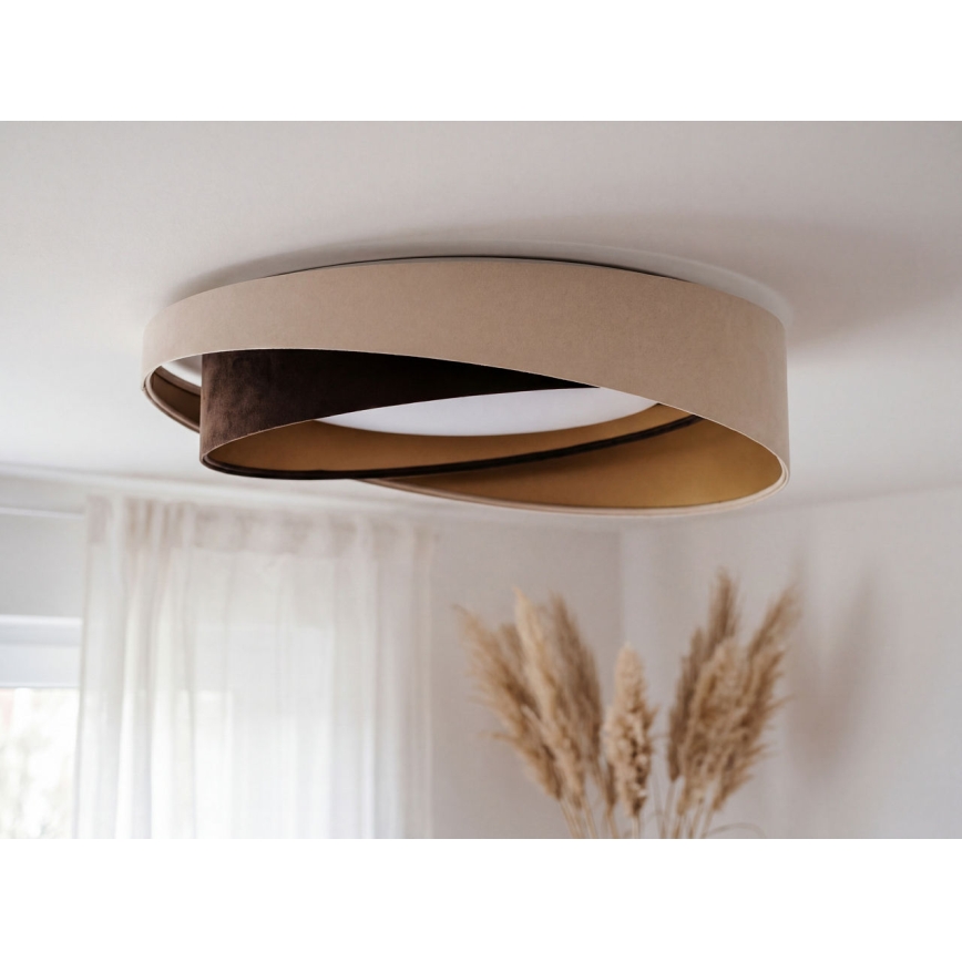 LED-dimmbare Deckenleuchte SMART GALAXY MODERN LED/24W/230V 3000-6500K Ø 55 cm beige/braun/gold + Fernbedienung