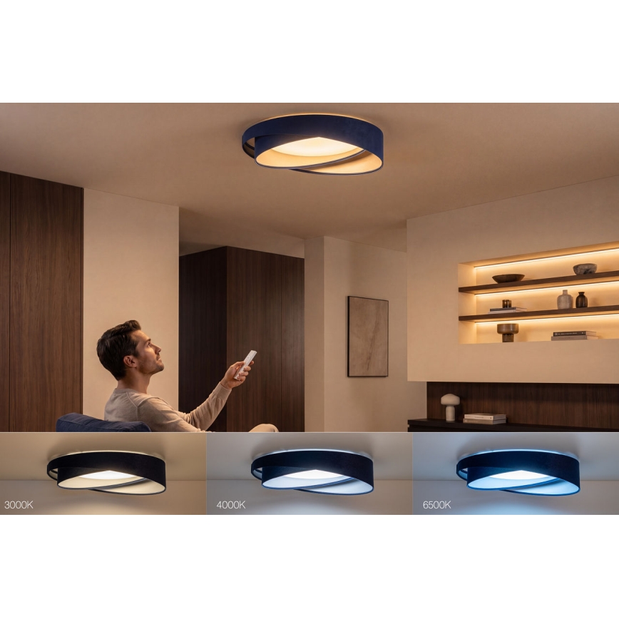Dimmbare LED-Deckenleuchte SMART GALAXY MODERN LED/24W/230V 3000–6500K Ø 55 cm blau/silber + Fernbedienung