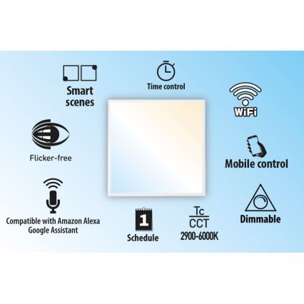 LED Dimmbare Einbauplatte LIBRA LED/40W/230V 2900-6000K Wi-Fi Tuya
