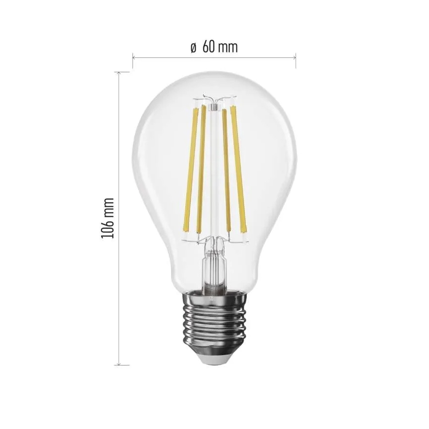 LED dimmbare Filament-Glühbirne A60 E27/7,5W/230V 4000K