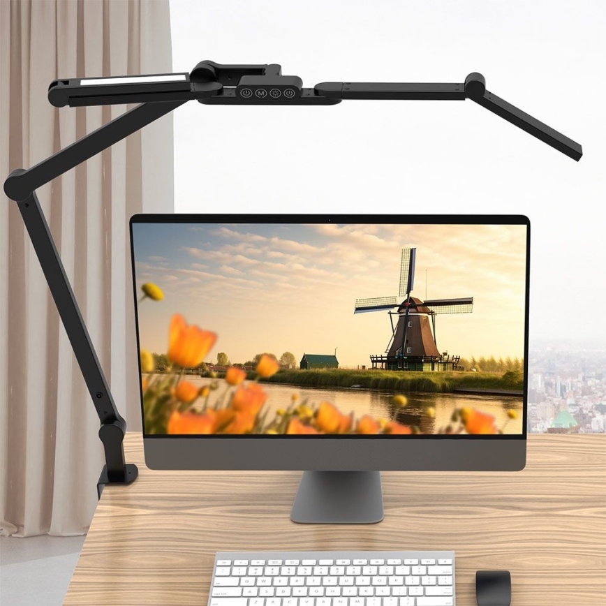 LED dimmbare, berührungsaktivierte flexible Tischlampe POINTIQ LED/24W/230V 3000-6500K CRI 92 Schwarz