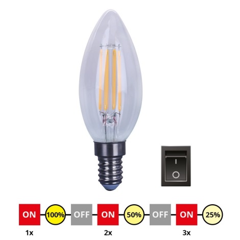LED dimmbare Glühbirne E14/4W/230V C35 2700-3000K
