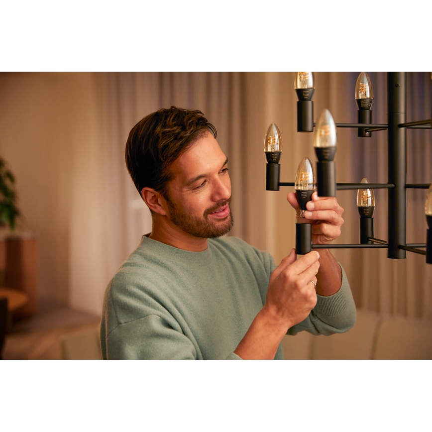 LED dimmbare Glühbirne Philips Hue WHITE FILAMENT E14/4,5W/230V 2100K