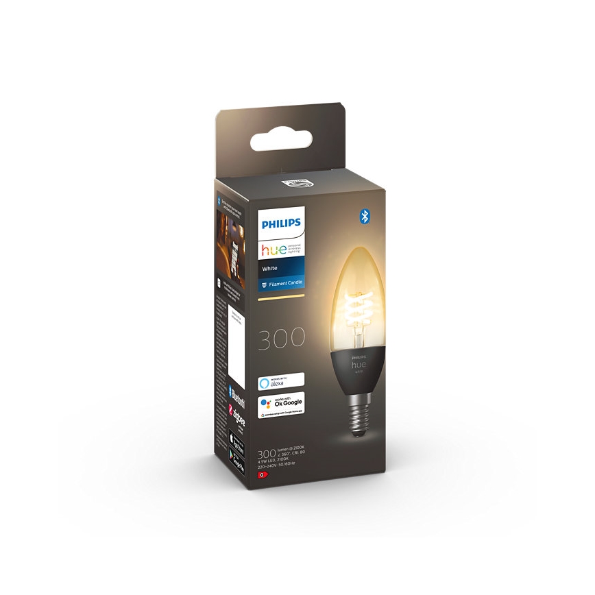 LED dimmbare Glühbirne Philips Hue WHITE FILAMENT E14/4,5W/230V 2100K