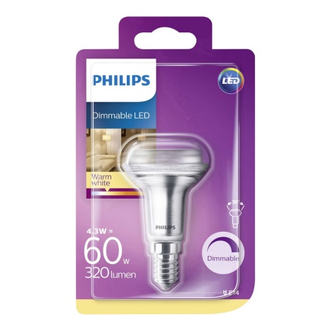 LED dimmbare Glühbirne Philips R50 E14/4,3W/230V 2700K
