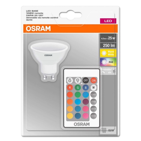 LED Dimmbare Glühbirne RGB GU10/4,5W/230V - Osram
