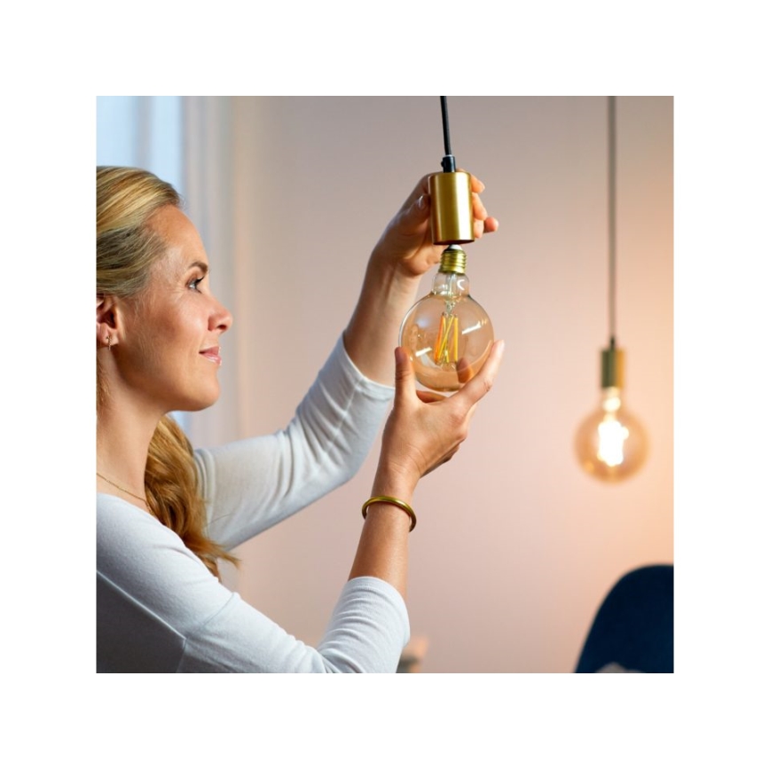 LED dimmbare Glühbirne VINTAGE FILAMENT G95 E27/6,7W/230V 2000-5000K CRI 90 Wi-Fi - WiZ