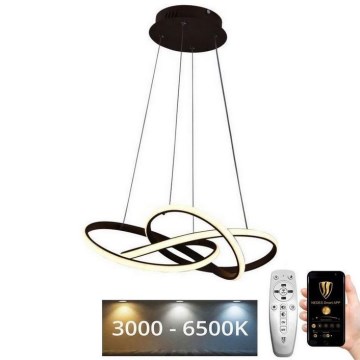 LED dimmbare Hängeleuchte an Kabel LED/65W/230V 3000-6500K Ø 48 cm braun + Fernbedienung