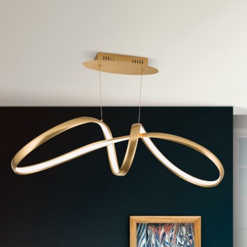 LED dimmbare Hängeleuchte an Seil CIRCUS LED/36W/230V gold