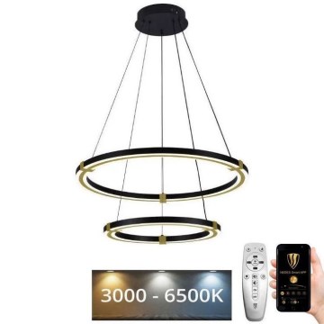 LED dimmbare Hängeleuchte an Seil LED/130W/230V 3000-6500K Ø 60 cm + Fernbedienung