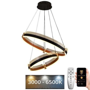 LED dimmbare Hängeleuchte an Seil LED/140W/230V 3000-6500K Ø 60 cm + Fernbedienung