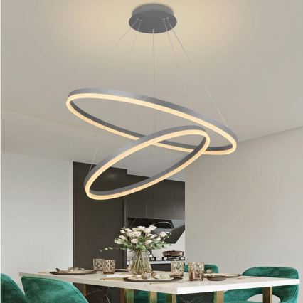 LED dimmbare Hängeleuchte an Kabel LED/100W/230V 3000-6500K Ø 80 cm + Fernbedienung