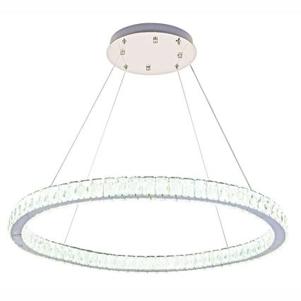 LED dimmbarer Kristall-Kronleuchter an Kabel LED/100W/230V 3000-6500K Silber + Fernbedienung