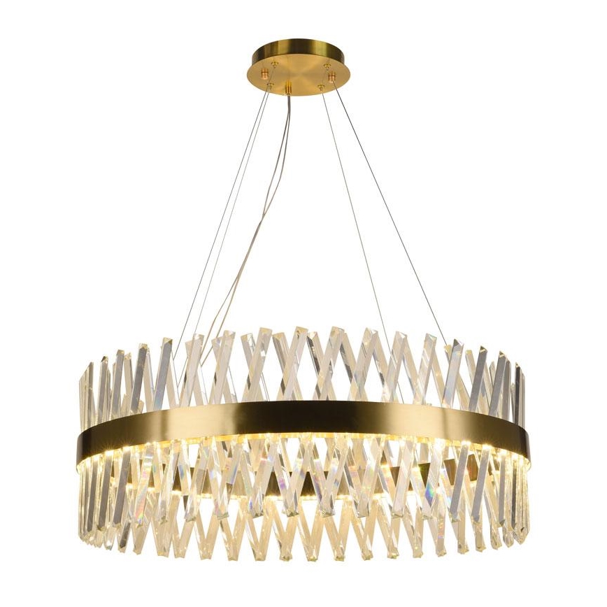 LED dimmbarer Kristall-Kronleuchter an Kabel LED/110W/230V 3000-6500K gold + Fernbedienung