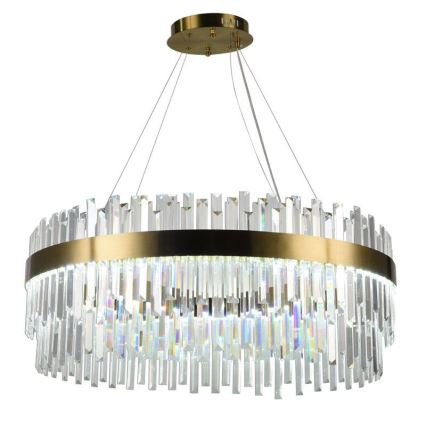LED dimmbarer Kristall-Kronleuchter an Kabel LED/110W/230V 3000-6500K gold + Fernbedienung