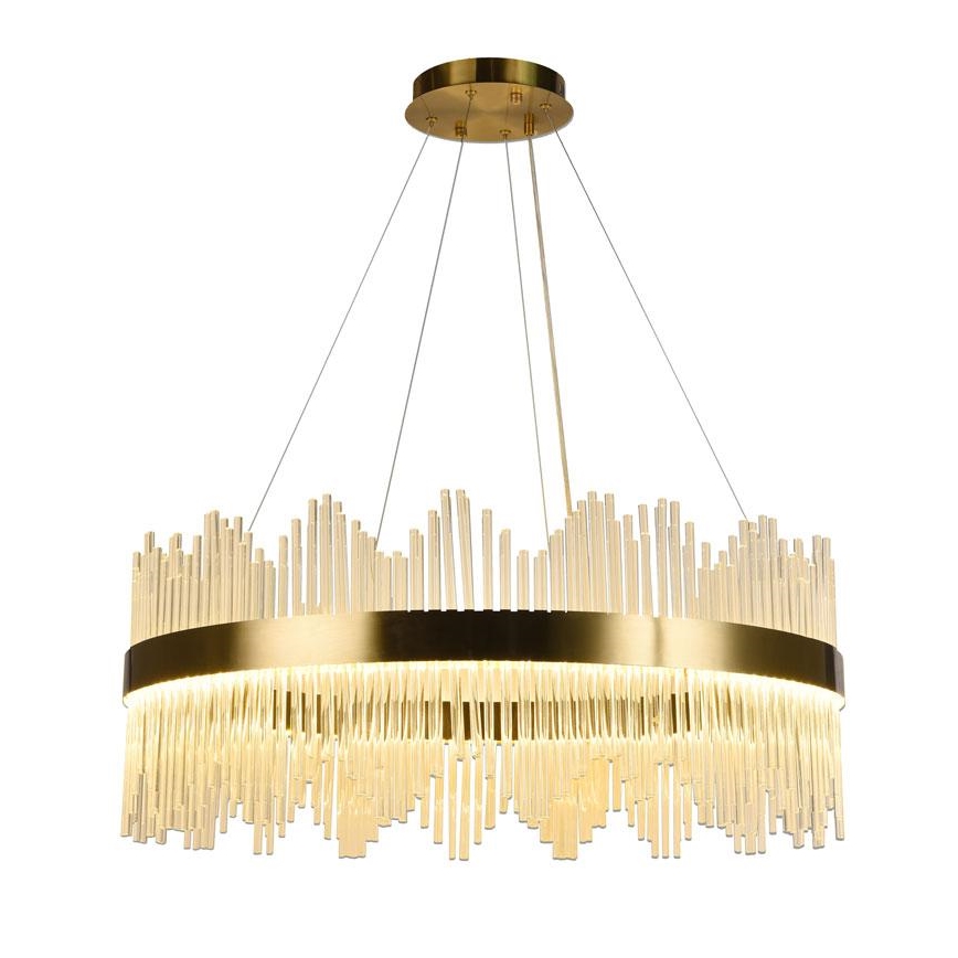 LED dimmbarer Kristall-Kronleuchter an Kabel LED/110W/230V 3000-6500K gold + Fernbedienung