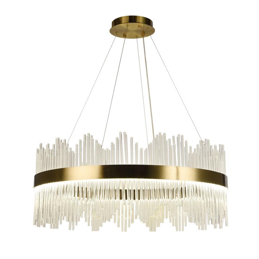 LED dimmbarer Kristall-Kronleuchter an Kabel LED/110W/230V 3000-6500K gold + Fernbedienung