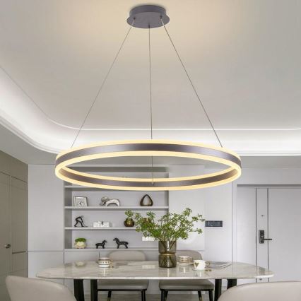 LED dimmbare Hängeleuchte an Seil LED/110W/230V 3000-6500K Ø 80 cm + Fernbedienung