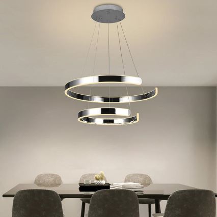 LED dimmbare Hängeleuchte an Kabel LED/120W/230V 3000-6500K Ø 60 cm + Fernbedienung