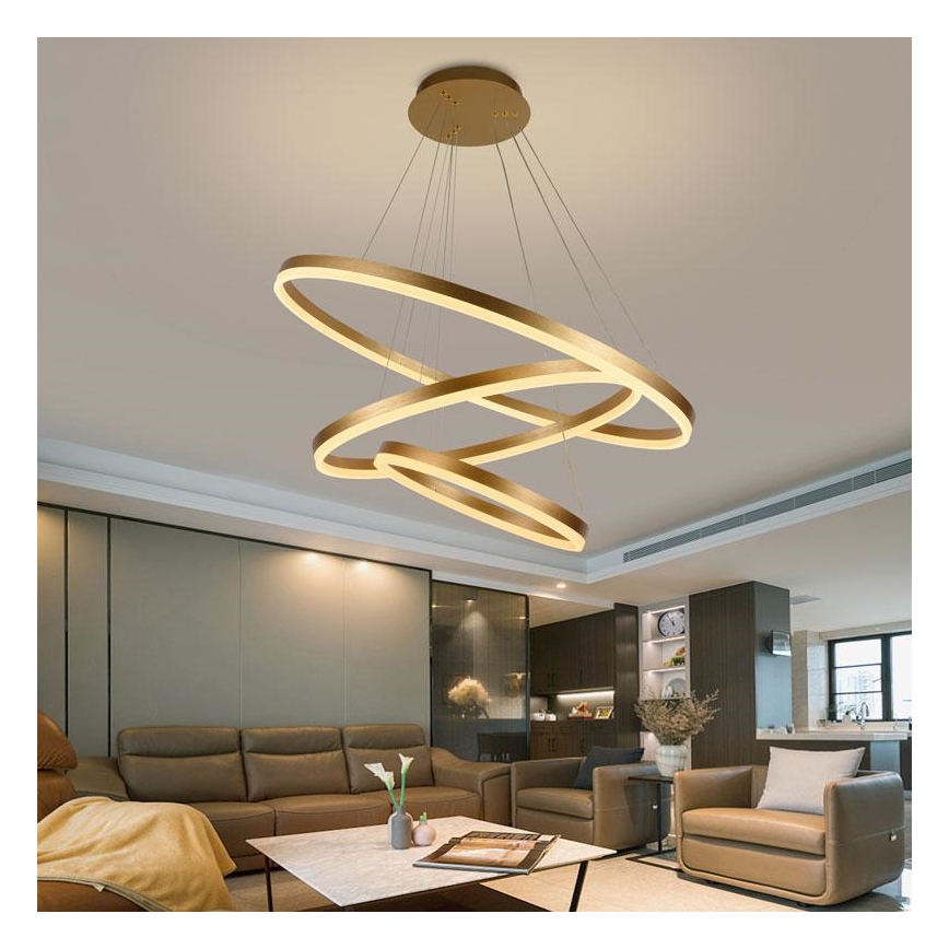 LED dimmbare Hängeleuchte an Seil LED/125W/230V 3000-6500K Ø 80 cm + Fernbedienung