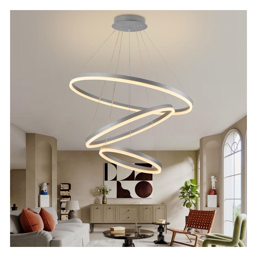 LED dimmbare Hängeleuchte an Seil LED/125W/230V 3000-6500K Ø 80 cm + Fernbedienung