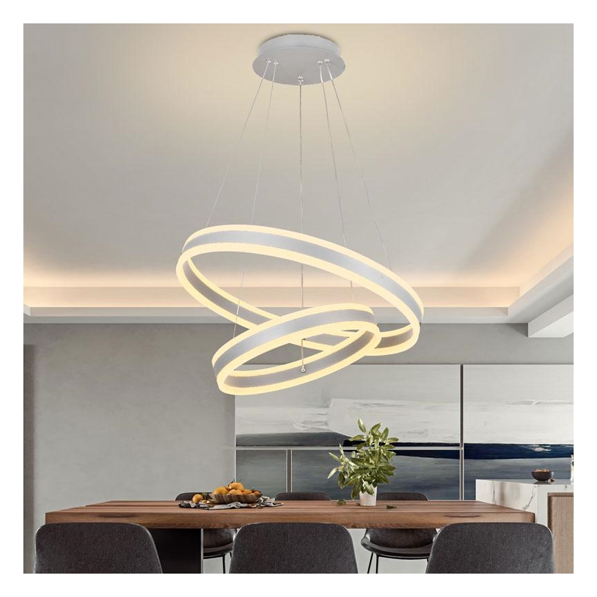 LED dimmbare Hängeleuchte an Seil LED/135W/230V 3000-6500K Ø 60 cm + Fernbedienung