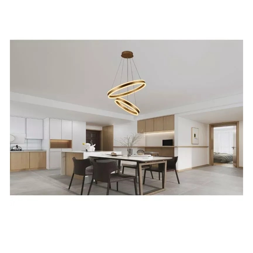 LED dimmbare Hängeleuchte an Seil LED/135W/230V 3000-6500K Ø 60 cm + Fernbedienung