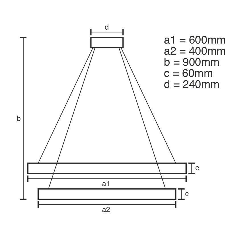 LED dimmbare Hängeleuchte an Seil LED/135W/230V 3000-6500K Ø 60 cm + Fernbedienung