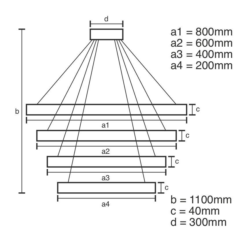 LED dimmbare Hängeleuchte an Seil LED/165W/230V 3000-6500K Ø 80 cm + Fernbedienung