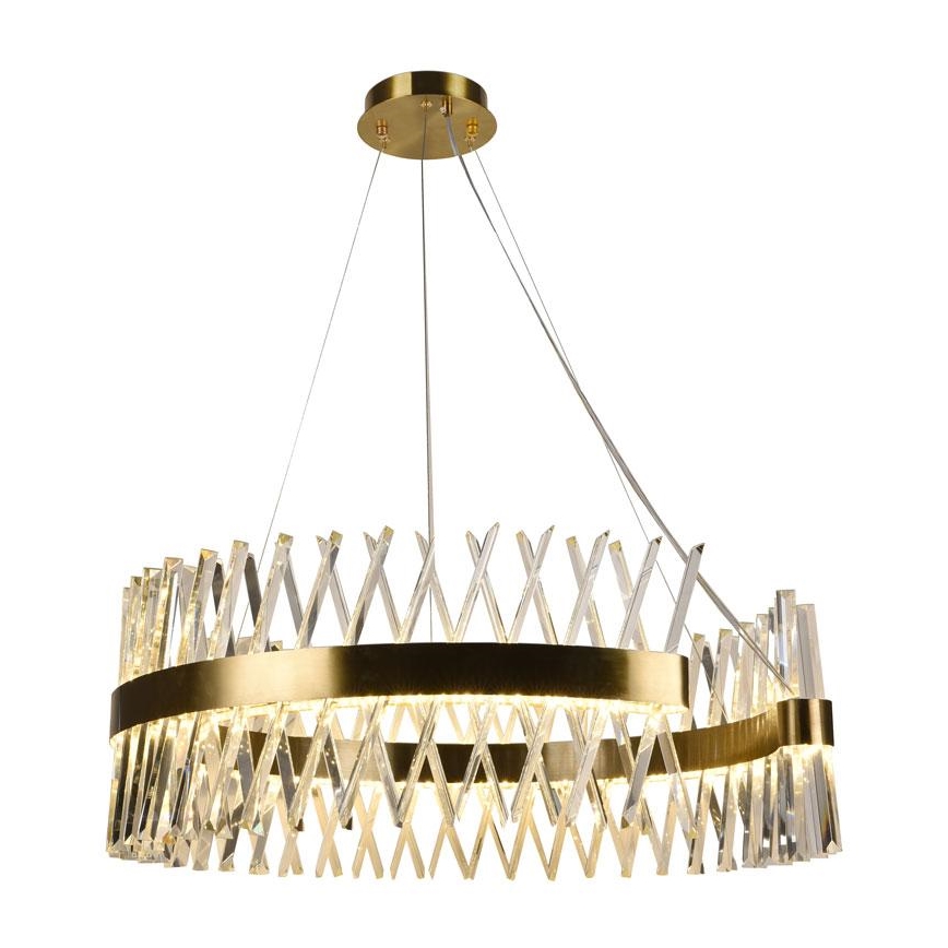 LED dimmbarer Kristall-Kronleuchter an Kabel LED/175W/230V 3000-6500K gold + Fernbedienung