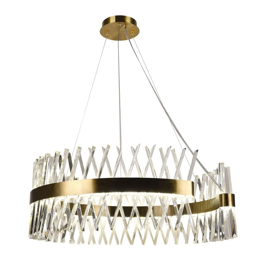 LED dimmbarer Kristall-Kronleuchter an Kabel LED/175W/230V 3000-6500K gold + Fernbedienung