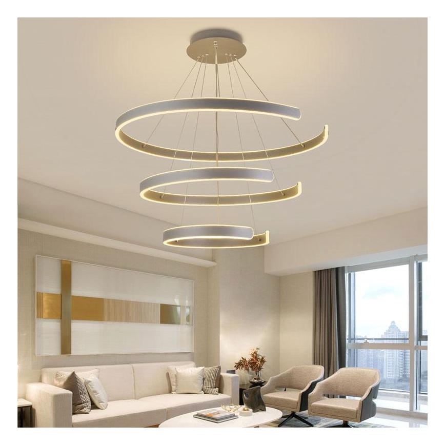 LED dimmbare Hängeleuchte an Kabel LED/220W/230V 3000-6500K Ø 80 cm + Fernbedienung