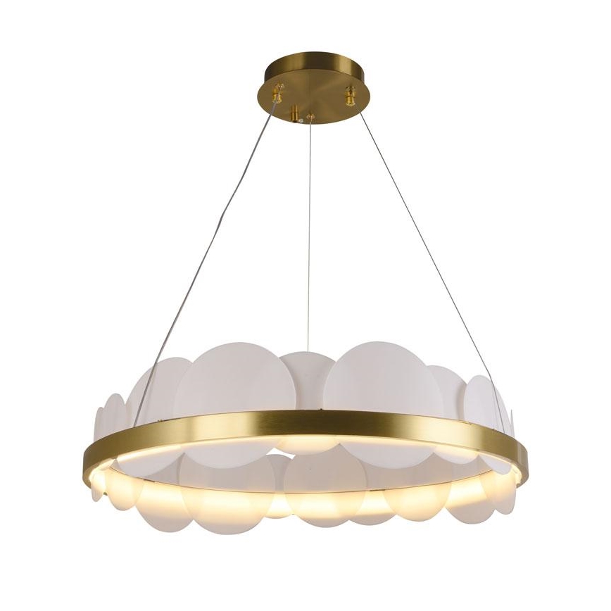 LED dimmbare Hängeleuchte an Seil LED/40W/230V 3000-6500K gold + Fernbedienung