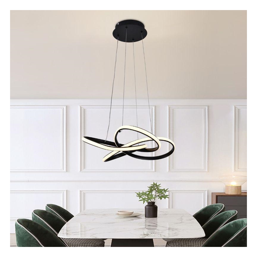 LED dimmbare Hängeleuchte an Kabel LED/40W/230V 3000-6500K Ø 48 cm schwarz + Fernbedienung