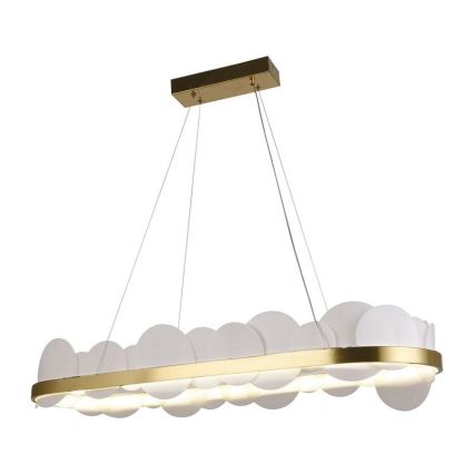 LED dimmbare Hängeleuchte an Seil LED/50W/230V 3000-6500K gold + Fernbedienung