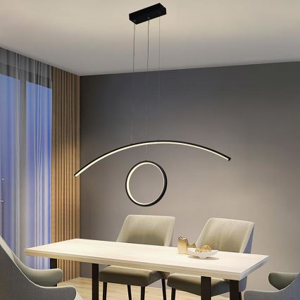 LED dimmbare Hängeleuchte an Seil LED/55W/230V 3000-6500K + Fernbedienung