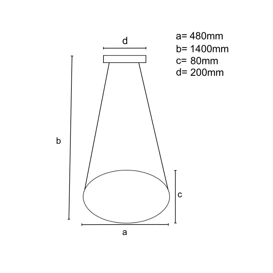 LED dimmbare Hängeleuchte an Seil LED/65W/230V 3000-6500K Ø 48 cm goldfarben + Fernbedienung
