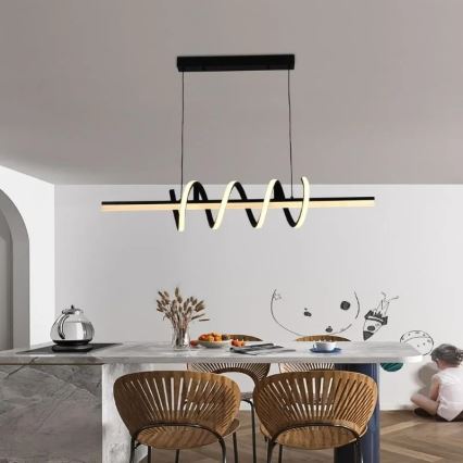 LED dimmbare Hängeleuchte an Kabel LED/70W/230V 3000-6500K + Fernbedienung