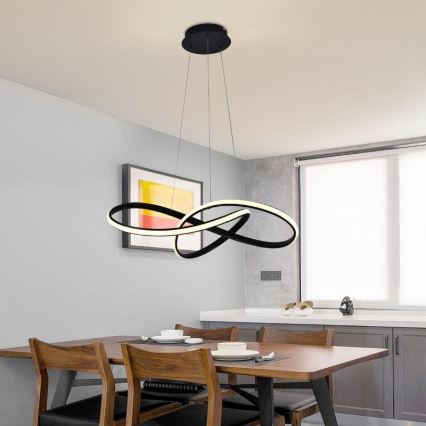 LED dimmbare Hängeleuchte an Kabel LED/70W/230V 3000-6500K Ø 60 cm schwarz + Fernbedienung